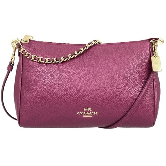 EUC COACH Cherry Pebbled Leather Crossbody Bag - Picture 1 of 6